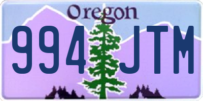 OR license plate 994JTM