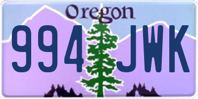 OR license plate 994JWK