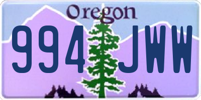 OR license plate 994JWW