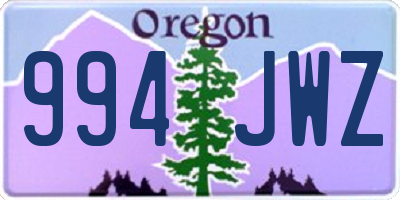 OR license plate 994JWZ