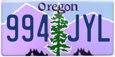 OR license plate 994JYL