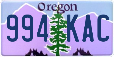 OR license plate 994KAC