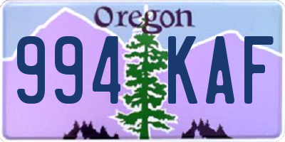 OR license plate 994KAF
