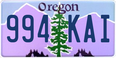 OR license plate 994KAI