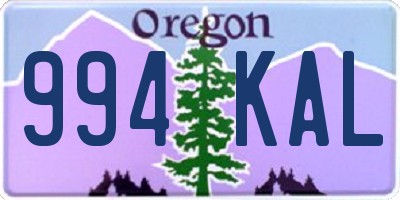 OR license plate 994KAL
