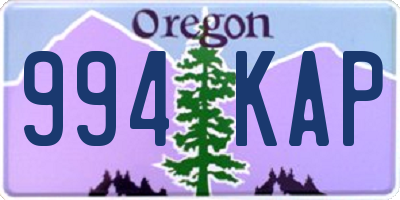 OR license plate 994KAP