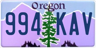 OR license plate 994KAV