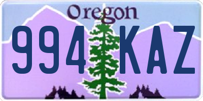 OR license plate 994KAZ