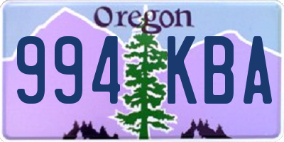 OR license plate 994KBA