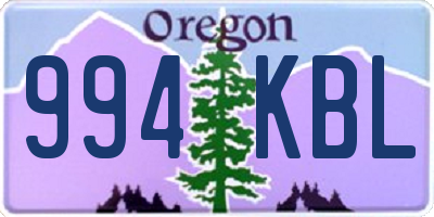 OR license plate 994KBL
