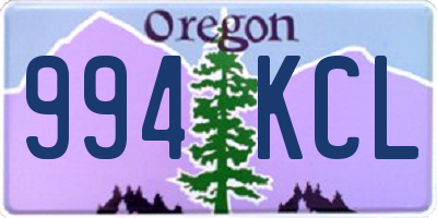 OR license plate 994KCL