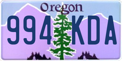 OR license plate 994KDA
