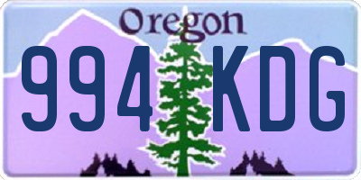 OR license plate 994KDG