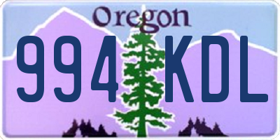 OR license plate 994KDL