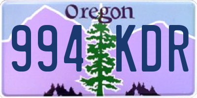 OR license plate 994KDR