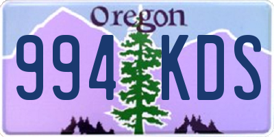 OR license plate 994KDS