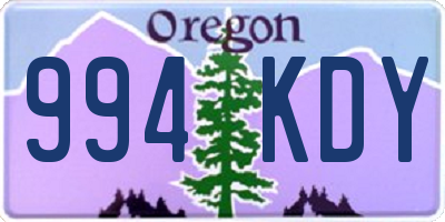 OR license plate 994KDY