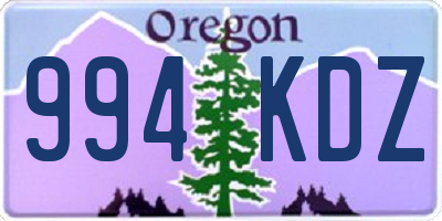 OR license plate 994KDZ