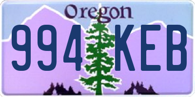 OR license plate 994KEB