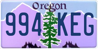 OR license plate 994KEG