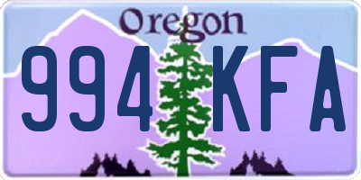 OR license plate 994KFA