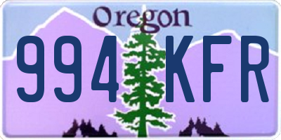 OR license plate 994KFR