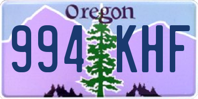 OR license plate 994KHF