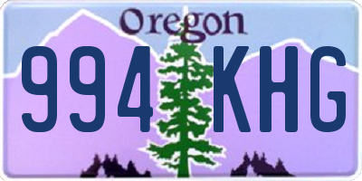 OR license plate 994KHG