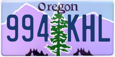 OR license plate 994KHL