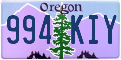 OR license plate 994KIY