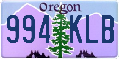 OR license plate 994KLB