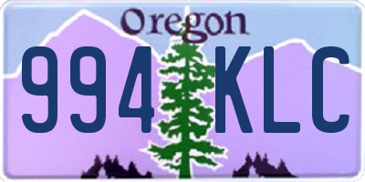 OR license plate 994KLC
