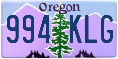 OR license plate 994KLG