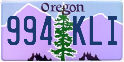 OR license plate 994KLI
