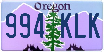 OR license plate 994KLK