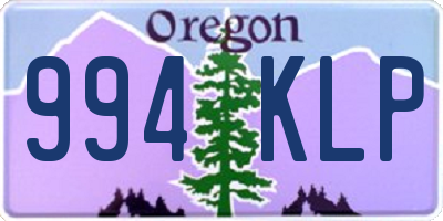 OR license plate 994KLP