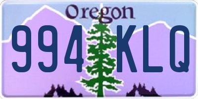 OR license plate 994KLQ