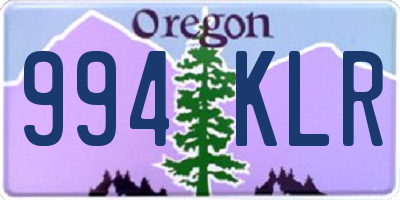 OR license plate 994KLR