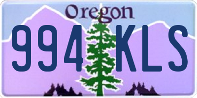OR license plate 994KLS