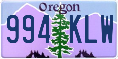OR license plate 994KLW