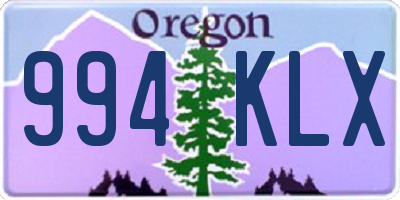 OR license plate 994KLX