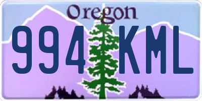 OR license plate 994KML