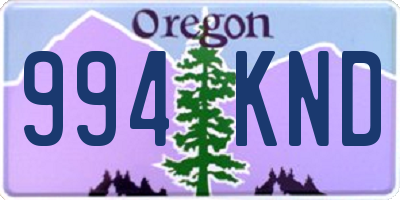 OR license plate 994KND