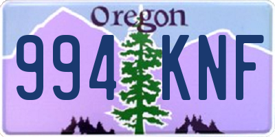 OR license plate 994KNF