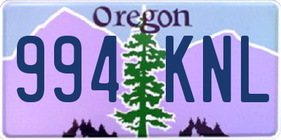 OR license plate 994KNL