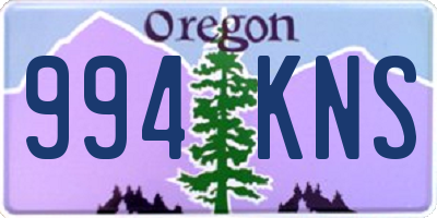 OR license plate 994KNS