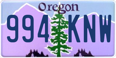 OR license plate 994KNW