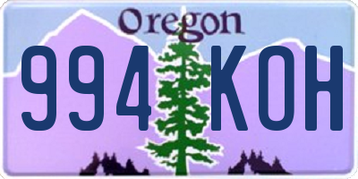 OR license plate 994KOH