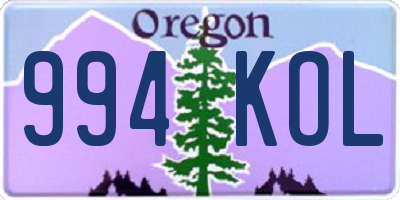 OR license plate 994KOL