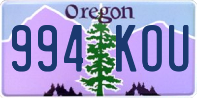 OR license plate 994KOU